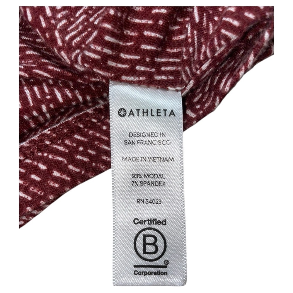 ATHLETA Santorini Thera Burgundy Printed Midi Dress SIZE SMโโ - Picture 6 of 8